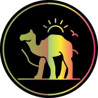 Camel Glyph Due Color Icon vector