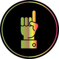 Raised Finger Glyph Due Color Icon vector