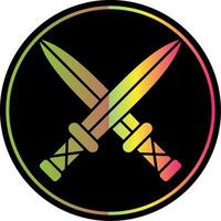 Two Swords Glyph Due Color Icon vector