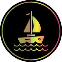 Yacht Glyph Due Color Icon vector