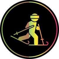 Ski Glyph Due Color Icon vector