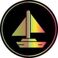 Small Yacht Glyph Due Color Icon vector