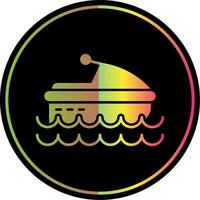 Jet Ski Glyph Due Color Icon vector