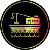 Fishing Boat Glyph Due Color Icon vector