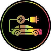 Electric Car Glyph Due Color Icon vector
