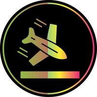 Plane Glyph Due Color Icon vector