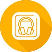 Headphones Square Vector Icon