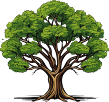 ai generato albero illustrazione isolato su trasparente sfondo. png