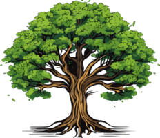 AI generated tree illustration isolated on transparent background. png