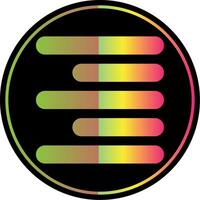 Horizontal Right Align Glyph Due Color Icon vector