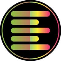 Horizontal Left Align Glyph Due Color Icon vector
