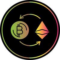 Ethereum Glyph Due Color Icon vector