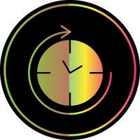 agujas del reloj glifo debido color icono vector