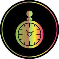 bolsillo reloj glifo debido color icono vector