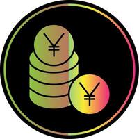 Yen Glyph Due Color Icon vector