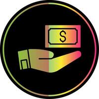 Give Money Glyph Due Color Icon vector