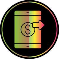 Send Money Glyph Due Color Icon vector