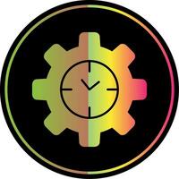 eficiente hora glifo debido color icono vector