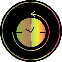 anti agujas del reloj glifo debido color icono vector