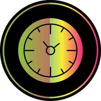 reloj hora glifo debido color icono vector