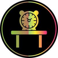 mesa reloj glifo debido color icono vector