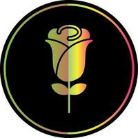 Rose Glyph Due Color Icon vector