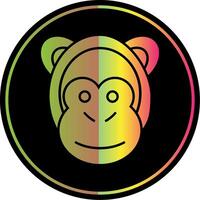 Monkey Glyph Due Color Icon vector