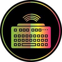 Wireless Keyboard Glyph Due Color Icon vector