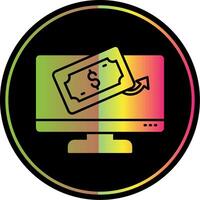 Cash Payment Glyph Due Color Icon vector