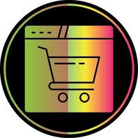 en línea Tienda glifo debido color icono vector