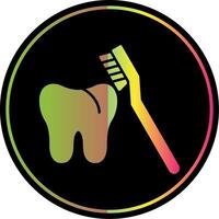 Toothbrush Glyph Due Color Icon vector