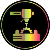 3d Printer Glyph Due Color Icon vector