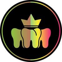 Dental Crown Glyph Due Color Icon vector