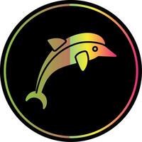 delfín glifo debido color icono vector