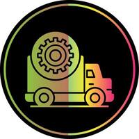 camión reparar glifo debido color icono vector