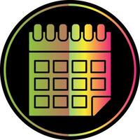 calendario glifo debido color icono vector