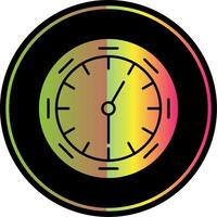 Wall Clock Glyph Due Color Icon vector