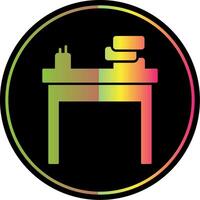 School Desk Glyph Due Color Icon vector