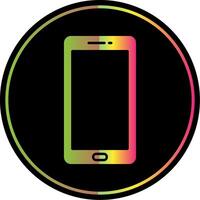 móvil teléfono glifo debido color icono vector