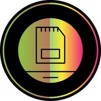 memoria tarjeta glifo debido color icono vector