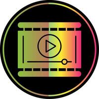 vídeo jugador glifo debido color icono vector