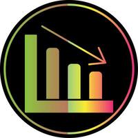 Line chart Glyph Due Color Icon vector
