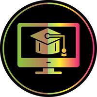 Mortarboard Glyph Due Color Icon vector