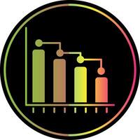 Bar Graph Glyph Due Color Icon vector