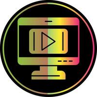 Video Player Glyph Due Color Icon vector