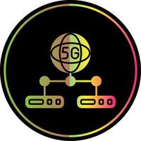 Network Server Glyph Due Color Icon vector