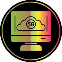 Cloud Connection Glyph Due Color Icon vector