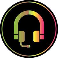 Headphones Glyph Due Color Icon vector