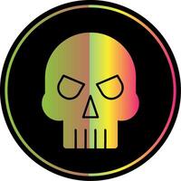 Skull Glyph Due Color Icon vector