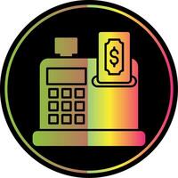 Cash Register Glyph Due Color Icon vector